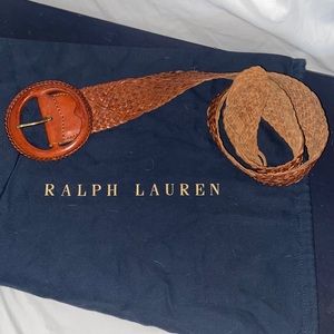 Ralph Lauren Blue Label, Genuine Leather, woven adjustable belt